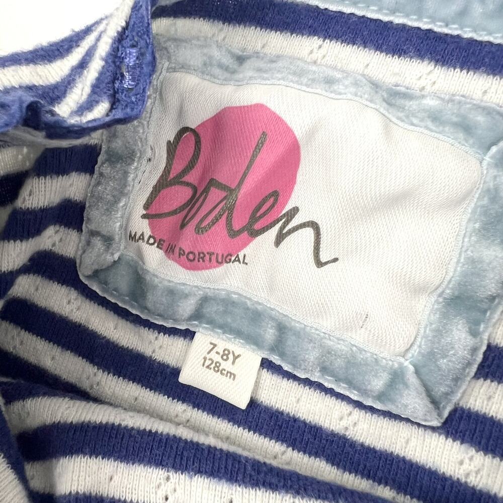Boden Blue Striped Pointelle Shirt - Picture 4 of 6